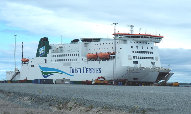 ISLE OF INISHMORE is being readied for Irish Ferries' new Dover-Calais service, due to start on 29 June. © Peter Therkildsen ISLE OF INISHMORE is being readied for Irish Ferries' new Dover-Calais service, due to start on 29 June. © Peter Therkildsen
