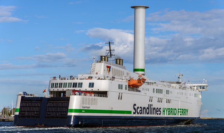 Scandlines' COPENHAGEN had rotor sail installed in 2020. Sistership BERLIN will follow shortly © Christian Costa