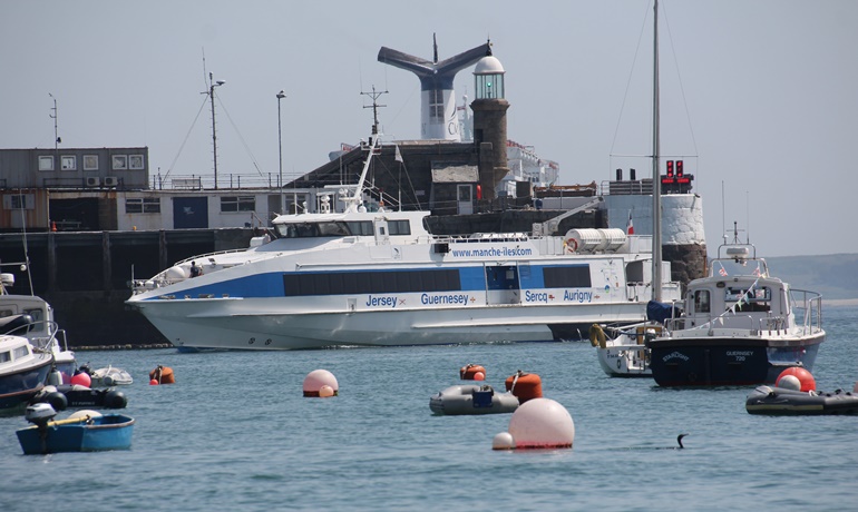 The 1997-built monohull GRANVILLE is one of two high-speed ferries owned by the Manche Department © Kai Ortel