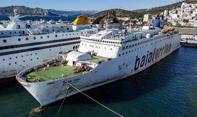 BAJA STAR in Perama. Next to it lies OLYMPIC CHAMPION, which will be transferred within the Attica Group from ANEK Lines to Superfast Ferries. © George Giannakis