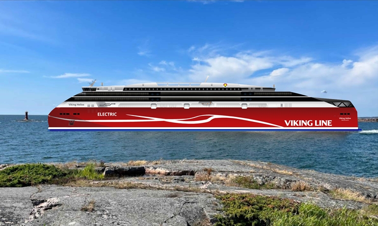 The fully electric VIKING HELIOS project with an 85–100 MWh battery pack which Viking Line aims to introduce by 2030 The fully electric VIKING HELIOS project with an 85–100 MWh battery pack which Viking Line aims to introduce by 2030