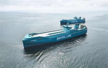 The two sisters together in the waters off Yantai. © Smyril Line The two sisters together in the waters off Yantai. © Smyril Line