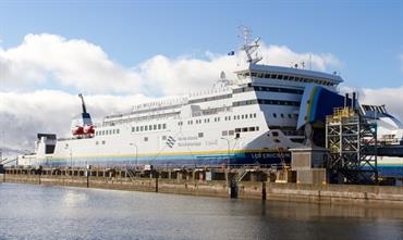 LEIF ERICSON – built in 1991 as STENA CHALLENGER and seen alongside in North Sydney, Novia Scotia – is the oldest ro-pax in the four-ship Marine Atlantic fleet. © Marko Stampehl