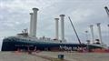 The installation of rotor sails on SPIRIT OF TOULOUSE has now been completed. © LD Lines