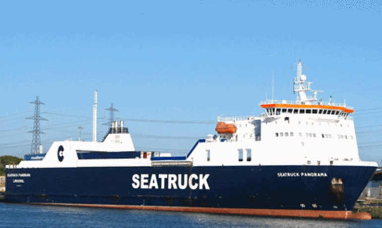 Seatruck's P Class SEATRUCK PANORAMA is expected to start operating for Stena Line on 2 September. © Clipper Group