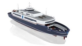 The (95-metres LOA) Samsø version of the LightCraftOSK ferry design. © OSK Design The (95-metres LOA) Samsø version of the LightCraftOSK ferry design. © OSK Design