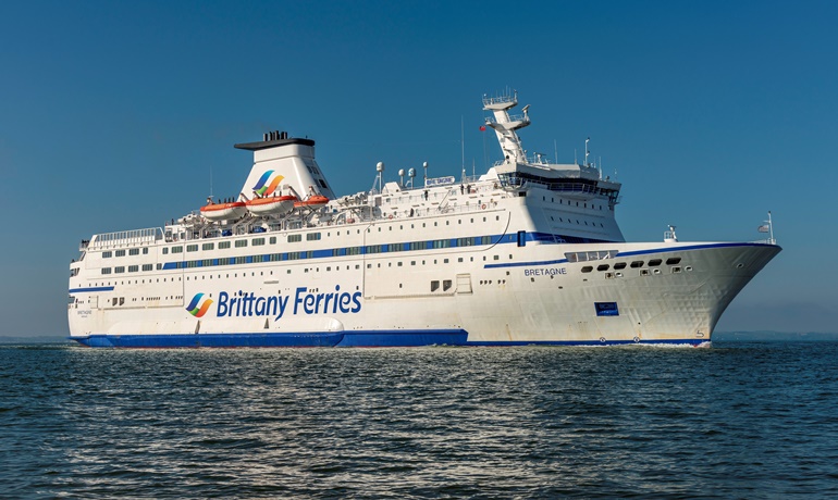 BRETAGNE is one of two Brittany Ferries ro-pax ferries to be laid up again soon. © Maritime Photographic