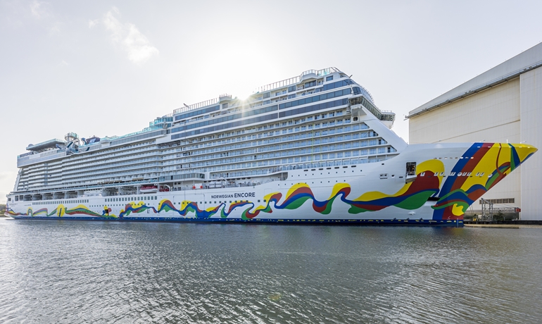 Meyer Werft floats out NORWEGIAN ENCORE | Shippax