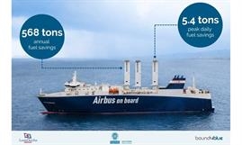 VILLE DE BORDEAUX with bound4blue’s suction sails installed VILLE DE BORDEAUX with bound4blue’s suction sails installed