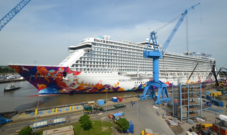 WORLD DREAM has left Meyer Werft’s covered building hall | Shippax